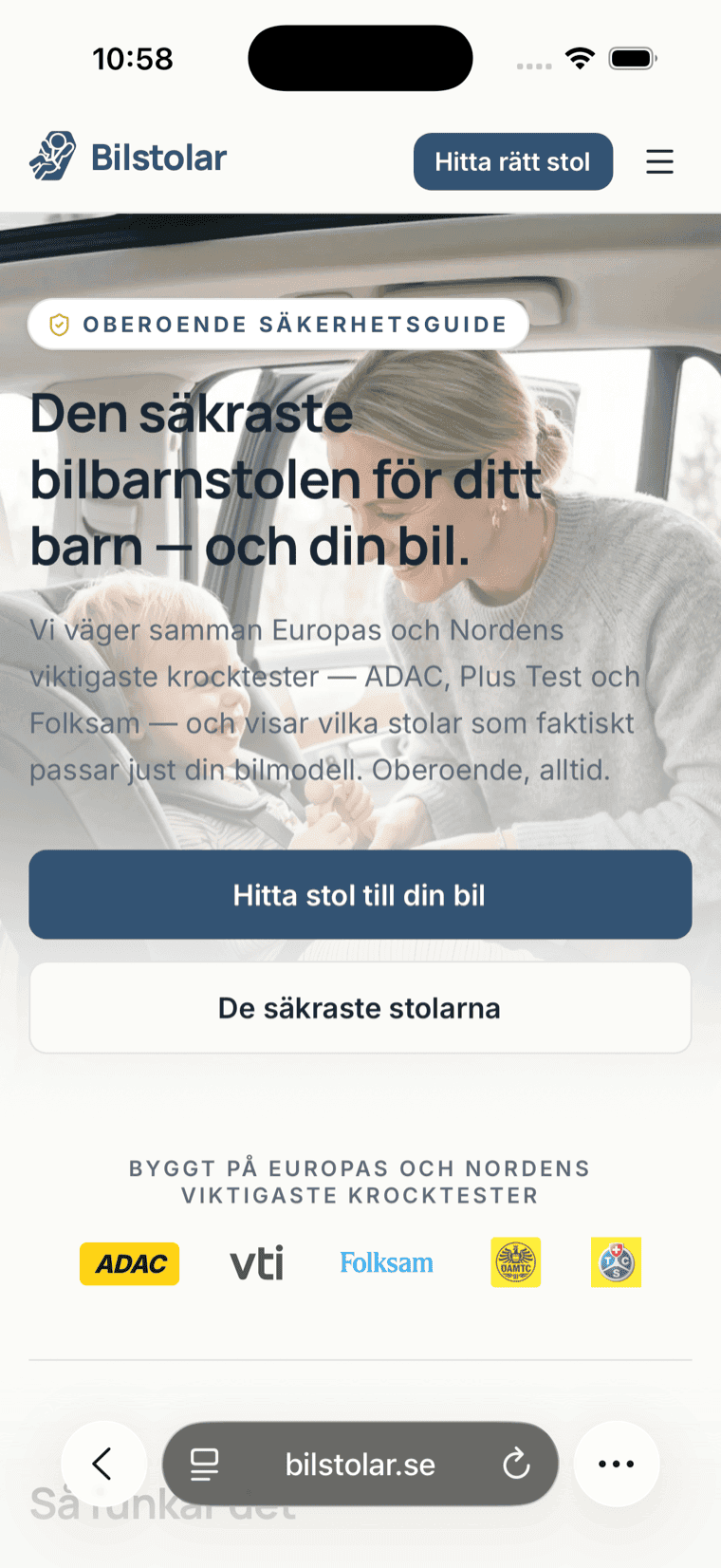 Bilstolar i mobilen