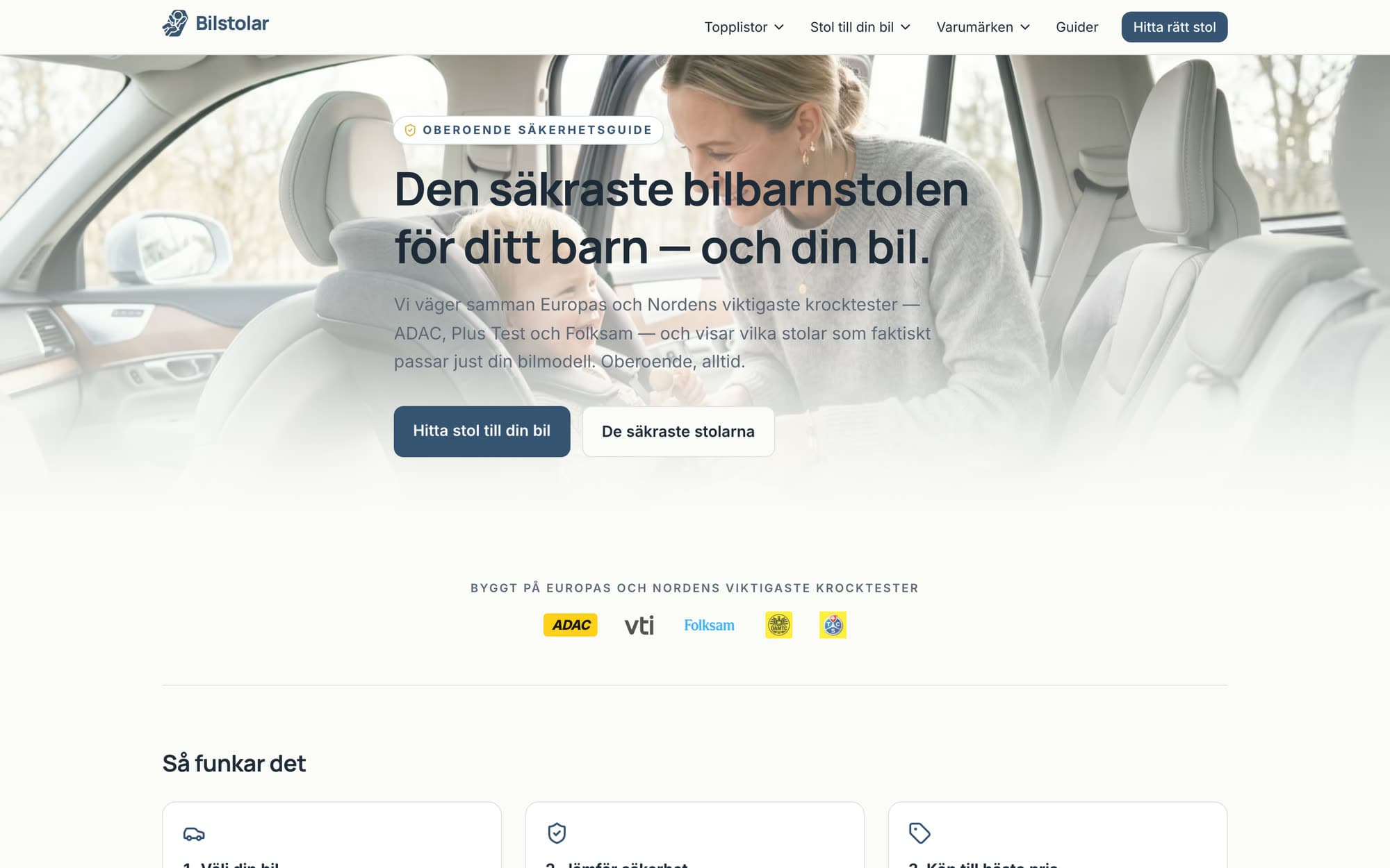 Bilstolars startsida: den säkraste bilbarnstolen för ditt barn